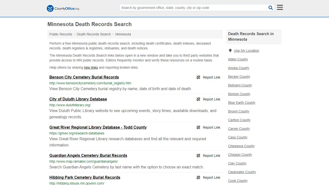 Death Records Search - Minnesota (Death Certificates ...